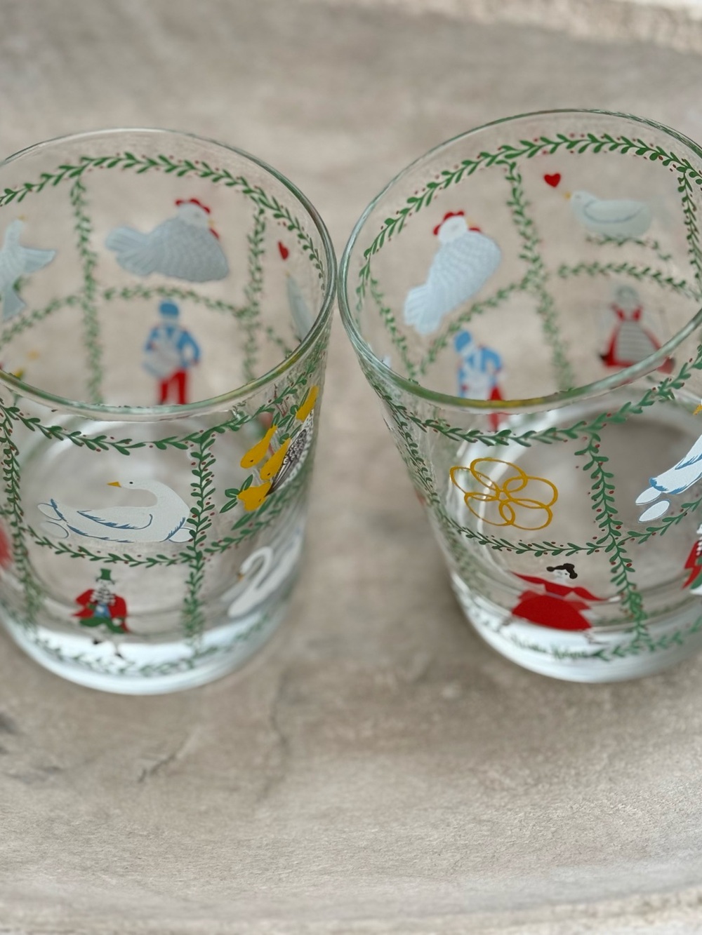 Set of Two Cottagecore/Folklore Drinking Glasses
